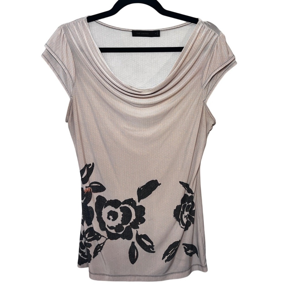 Vintage Limited Floral Print Cowl Neck Y2K Top Women's M Fairy Whimsy Etherial